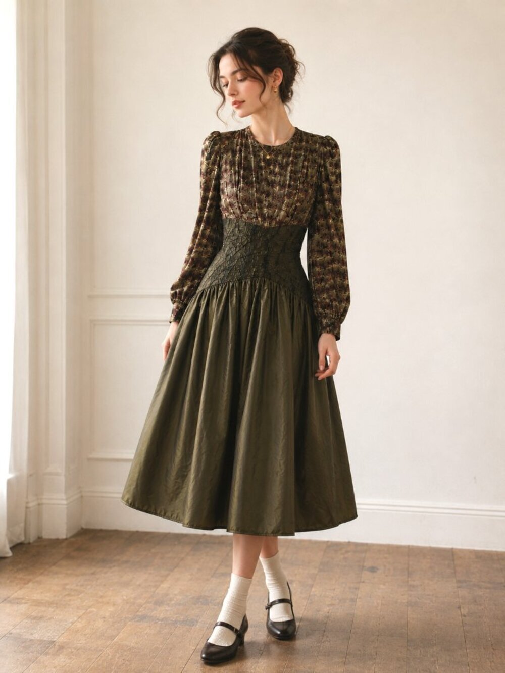Vintage Liptons Taffeta Lurex Earth Tones Midi Prom Dress NWT 10
